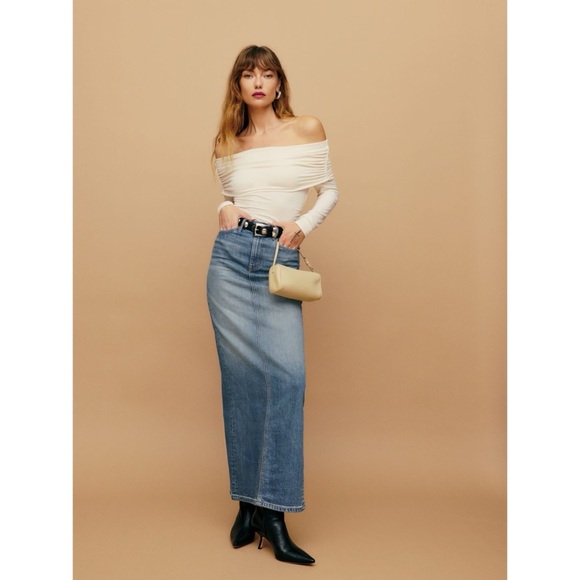 REFORMATION DARIA HIGH RISE DENIM SKIRT $188 IN STORES 💟 - Picture 6 of 7